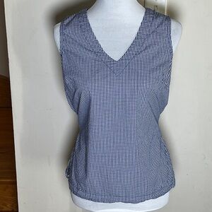 Max Jeans Blue and White Fitted Sleeveless Top